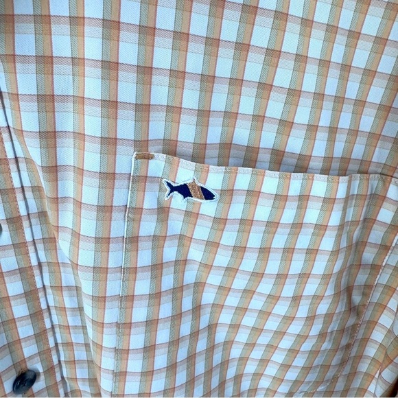 Fish Hippie Tan Casual Button Down Shirt with Classic Checkered Pattern - Picture 5 of 7
